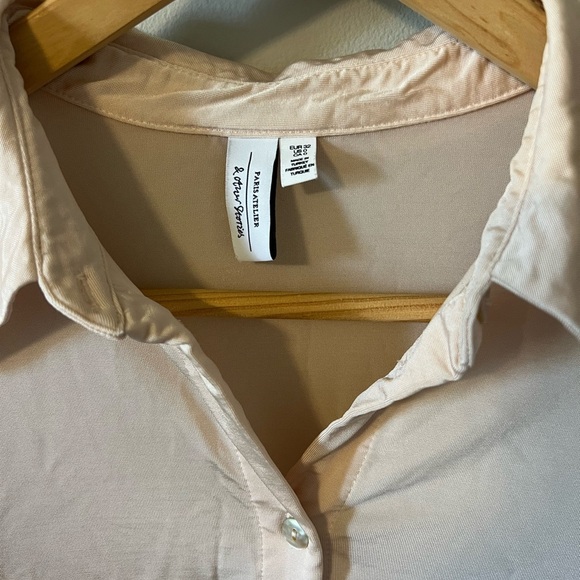 & Other Stories Cream Button Down Blouse Mother of Pearl Buttons Size 0/XS - Picture 3 of 9